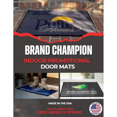 Brand Champion Personalized Logo Rug and Welcome Floor Mat - 2' X 5'